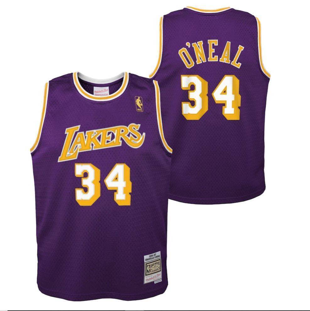 Mitchell&Ness NBA Shaquille O'Neal Los Angeles Lakers Swingman Maillot de  basket Enfant