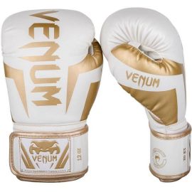 lacitesport.com - Venum Elite Gold Gants de boxe Adulte, Couleur: Blanc, Taille: 10oz