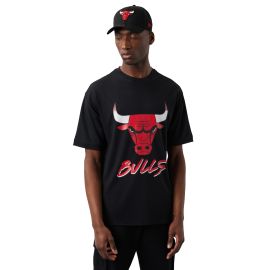 lacitesport.com - New Era NBA Chicago Bulls Script Mesh T-shirt de basket Homme, Couleur: Noir, Taille: L