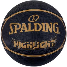 lacitesport.com - Spalding Highlight Ballon de basket, Couleur: Noir, Taille: 7