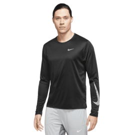 lacitesport.com - Nike Miler Flash T-shirt de running Homme, Couleur: Noir Argent, Taille: XL