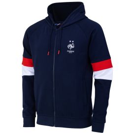 lacitesport.com - Sweat capuche zippé fan FFF - Collection officielle Equipe de France de Football, Couleur: Bleu, Taille: S