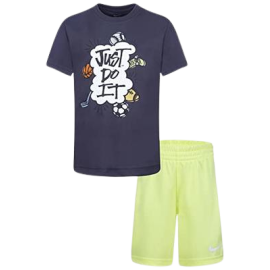 lacitesport.com - Nike Dri-Fit Blocked Ensemble Enfant, Couleur: Bleu, Taille: 6/7 ans