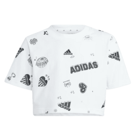 lacitesport.com - Adidas Brand Love Crop T-shirt Enfant, Couleur: Blanc, Taille: 13/14 ans