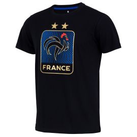 lacitesport.com - T-shirt FFF - Collection officielle Equipe de France de Football - Taille adulte homme, Couleur: Noir, Taille: S