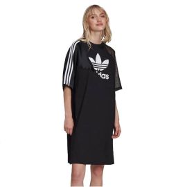 lacitesport.com - Adidas Adicolor Split Trefoil Robe T-shirt Femme, Couleur: Noir, Taille: 34
