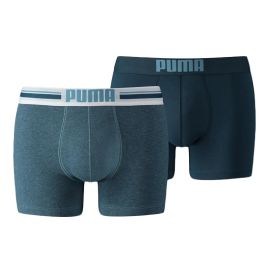 lacitesport.com - Puma Placed Logo Lot 2 Boxer - Boxer, Couleur: Bleu, Taille: S