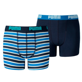 lacitesport.com - Puma Basic Printed Strip 2P - Boxer, Couleur: Bleu, Taille: 7/8 ans