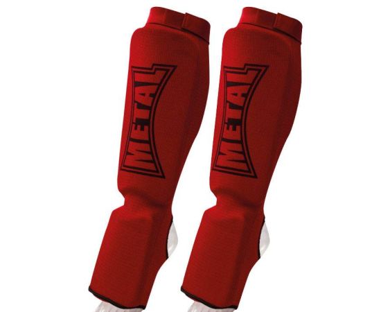 lacitesport.com - Metal Boxe Coton Elast. Protège Tibia-pied, Couleur: Rouge, Taille: S (enfant)