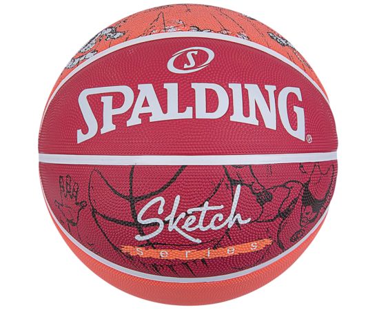 lacitesport.com - Spalding Sketch Dribble Ballon de basket, Couleur: Rouge, Taille: 7