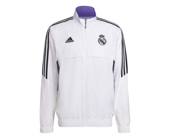 lacitesport.com - Adidas Real Madrid Veste Prematch 22/23 Homme, Couleur: Blanc, Taille: S