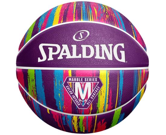 lacitesport.com - Spalding Marble Ballon de basket, Couleur: Violet, Taille: 7