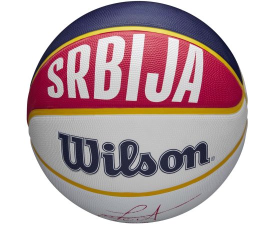 lacitesport.com - Wilson NBA Player Local Nikola Jokic Ballon de basket, Couleur: Bleu, Taille: 7