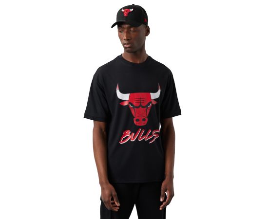 lacitesport.com - New Era NBA Chicago Bulls Script Mesh T-shirt de basket Homme, Couleur: Noir, Taille: L