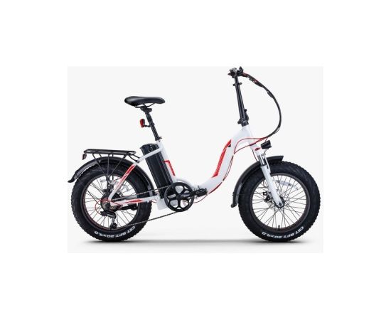 lacitesport.com - Troy FatBike e-Fold - Vélo électrique à pneus larges basse pression - Blanc & orange