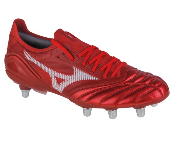 lacitesport.com - Mizuno Morelia Neo III Beta Elite SI Chaussures de rugby Adulte, Couleur: Rouge, Taille: 42