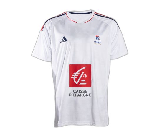 lacitesport.com - Adidas Equipe de France Maillot Exterieur Handball 23/24 Homme, Couleur: Blanc, Taille: L