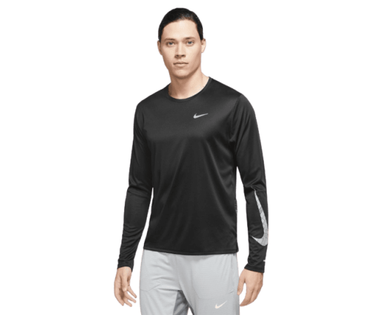 lacitesport.com - Nike Miler Flash T-shirt de running Homme, Couleur: Noir Argent, Taille: XL