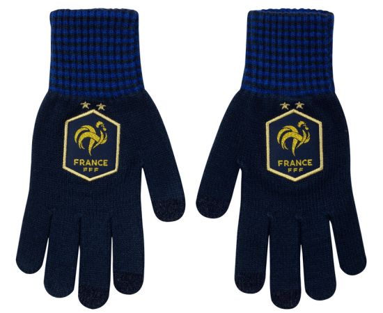 lacitesport.com - Gants fan FFF - Collection officielle Equipe de France de Football - Adulte, Couleur: Bleu Marine, Taille: S/M