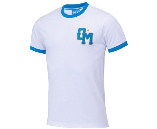 lacitesport.com - T-shirt fan blason OM Homme - Collection officielle Olympique de Marseille, Couleur: Blanc, Taille: S