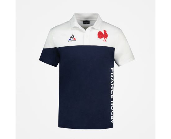 lacitesport.com - Le Coq Sportif FFR Polo Ss N°1 Polo Manches Courtes Homme, Couleur: Bleu, Taille: S