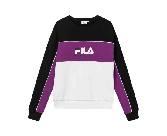 lacitesport.com - Fila Amina Blocked Crew Sweat Sweats Avec Capuche Femme, Couleur: Blanc, Taille: XS