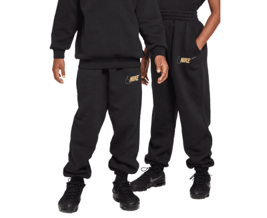 lacitesport.com - Nike Sportswear Club Fleece Loose Pantalon Enfant, Couleur: Noir Or, Taille: M (enfant)