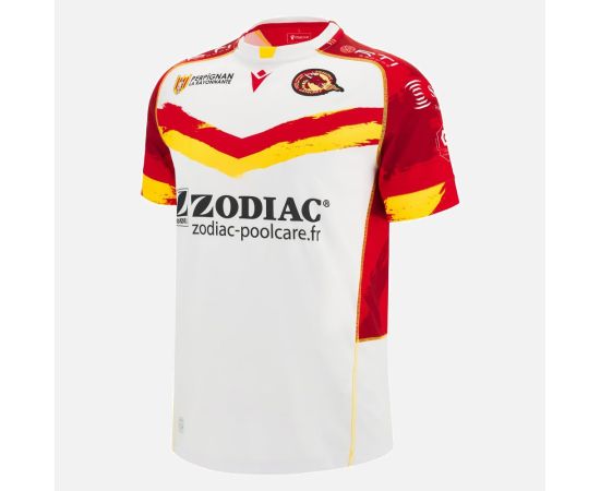 lacitesport.com - Macron Dragons Catalans Maillot Domicile 22/23 Homme, Couleur: Blanc, Taille: 2XL