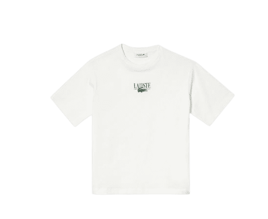 lacitesport.com - Lacoste Print Cotton Jersey T-shirt Femme, Couleur: Blanc, Taille: 38