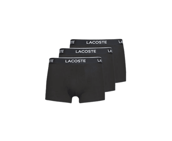 lacitesport.com - Lacoste Lot de 3 boxers Casuals unis Homme, Couleur: Noir, Taille: XL