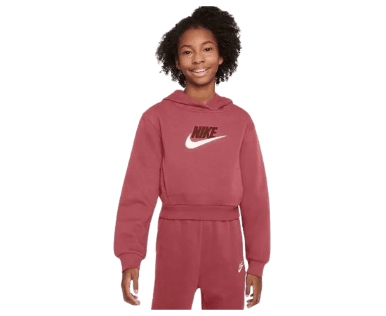 lacitesport.com - Nike Sportswear Club Fleece Crop sweat à capuche Enfant, Couleur: Rose, Taille: M (enfant)