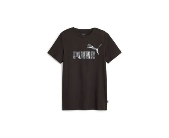 lacitesport.com - Puma Essentials Camo Logo T-shirt Enfant, Couleur: Noir, Taille: 8 ans (EU128)