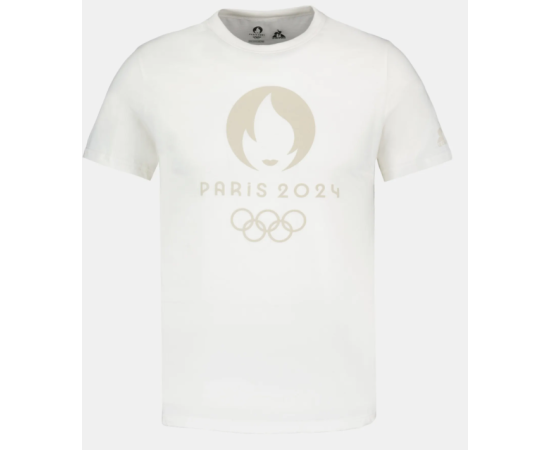 lacitesport.com - Le Coq Sportif Graphique Paris 2024 N°1 T-shirt Homme, Couleur: Beige, Taille: M