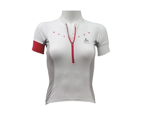 lacitesport.com - Odlo Stand-Up Collar S/S 1/2 Zip Gavia T-shirt Femme, Couleur: Blanc, Taille: XL