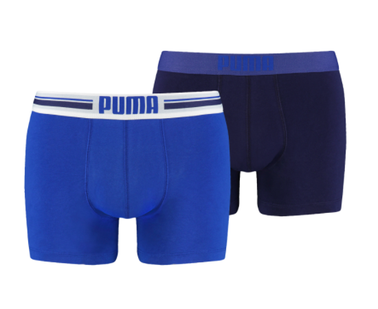 lacitesport.com - Puma Placed Logo Lot 2 Boxer - Boxer, Couleur: Bleu, Taille: M