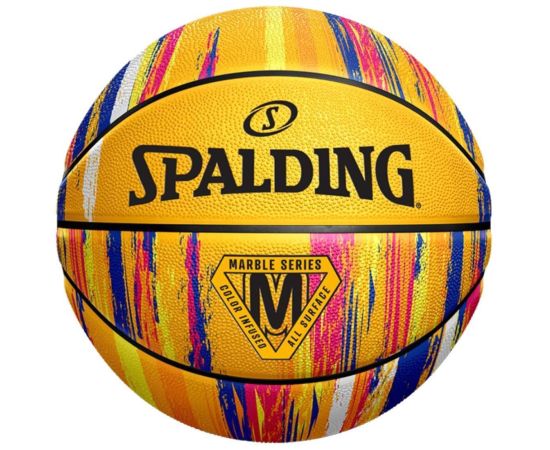 lacitesport.com - Spalding Marble Ballon de basket, Couleur: Jaune, Taille: 7