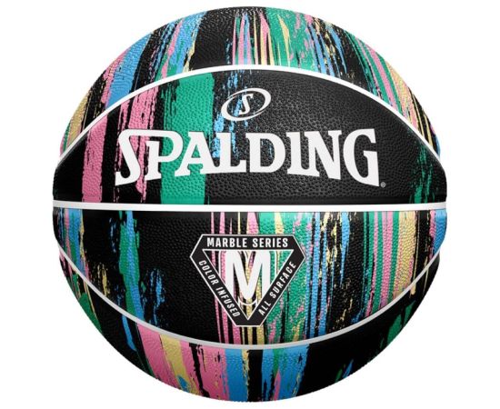lacitesport.com - Spalding Marble Ballon de basket, Couleur: Noir, Taille: 7