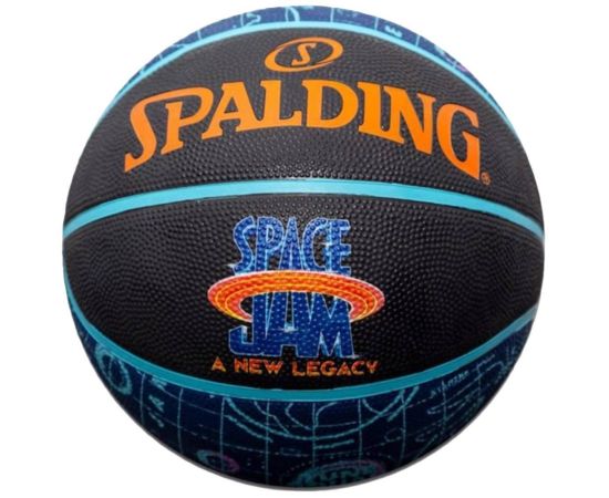 lacitesport.com - Spalding Space Jam Tune Court Ballon de basket, Couleur: Noir, Taille: 7